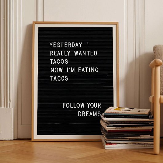 Poster Letterboard Print Taco Print Funny Kitchen Print