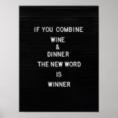 Poster Letterboard Print Wine Print Funny Kitchen Print  (Devant)
