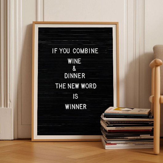 Poster Letterboard Print Wine Print Funny Kitchen Print 