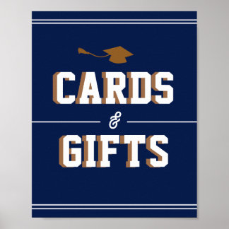 Poster Letterman Graduation NAVY Cards & Favors 