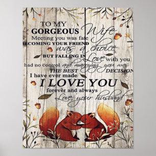 Poster Lettre à ma femme Cadeau mignon pour votre femme