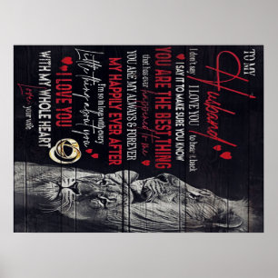 Poster Lettre À Mon Mari, Cadeau Famille Mignonne