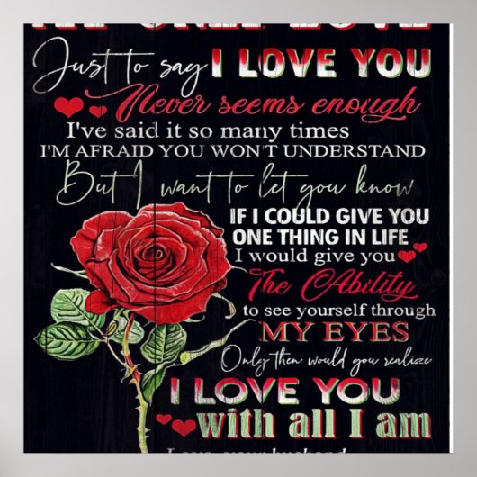 Poster Lettre à mon mari | Migné présent | Cadeau de papa (Devant)