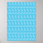 Poster Lettre A - Monogramme bleu Aqua initial (Devant)