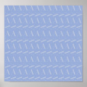 Poster Lettre A - Nom Monogramme Initial, Bleu (Devant)