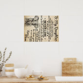 Poster Lettre adorable à la fille | Bel cadeau (Cuisine)