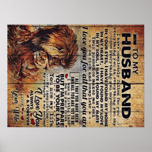 Poster Lettre adorable au mari Joli cadeau à mon homme