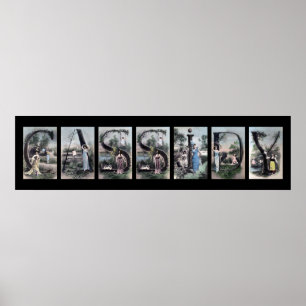 Poster LETTRE alphabet CASSIDY Nom Art