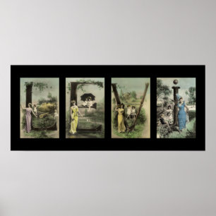 Poster LETTRE Alphabet LEVI Nom Art