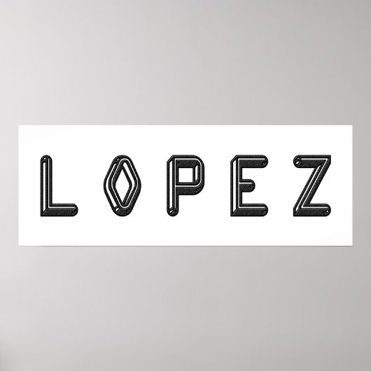 Poster Lettre alphabet LOPEZ Nom Art (Devant)