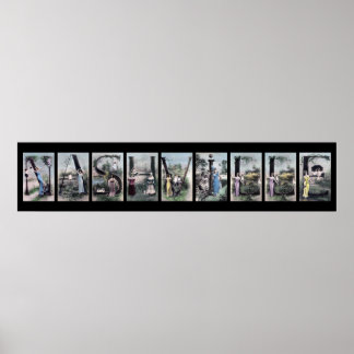 Poster Lettre alphabet NASHVILLE Nom Art