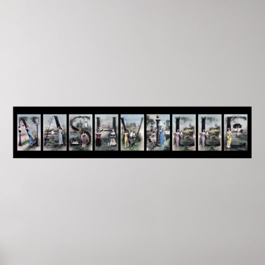 Poster Lettre alphabet NASHVILLE Nom Art (Devant)