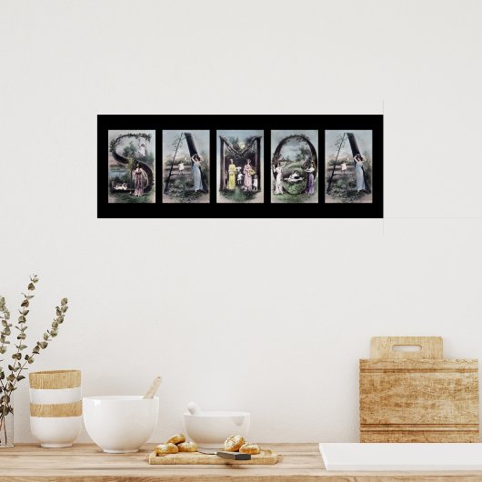 Poster LETTRE Alphabet SAMOA Nom Art (Cuisine)