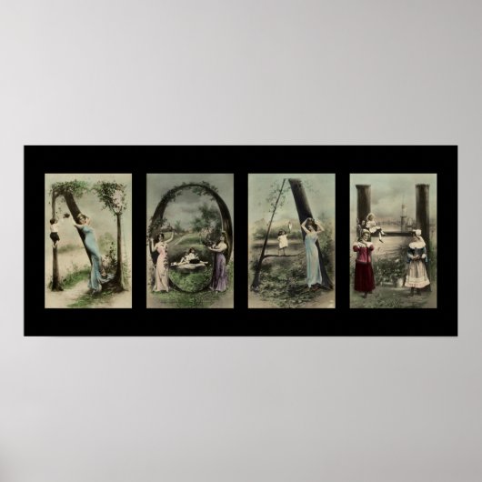 Poster Lettre alphabet vintage Nom Art (Devant)