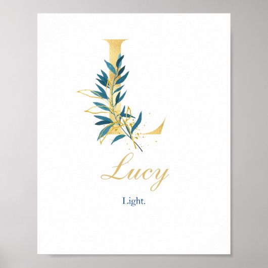 Poster Lettre alphabétique L Nom et signification de l'af (Devant)