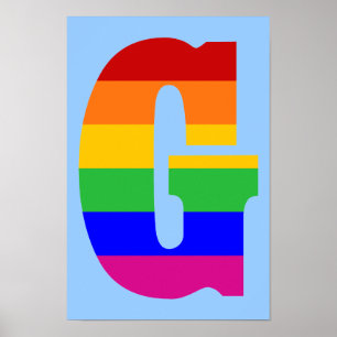 Poster LETTRE arc-en-ciel G