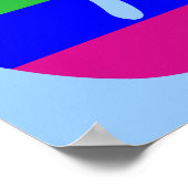 Poster LETTRE arc-en-ciel J (Coin)