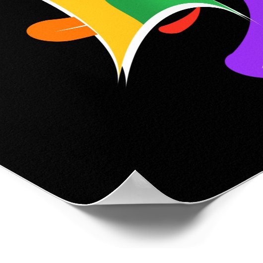 Poster Lettre arc-en-ciel M Monogramme Abstrait (Coin)