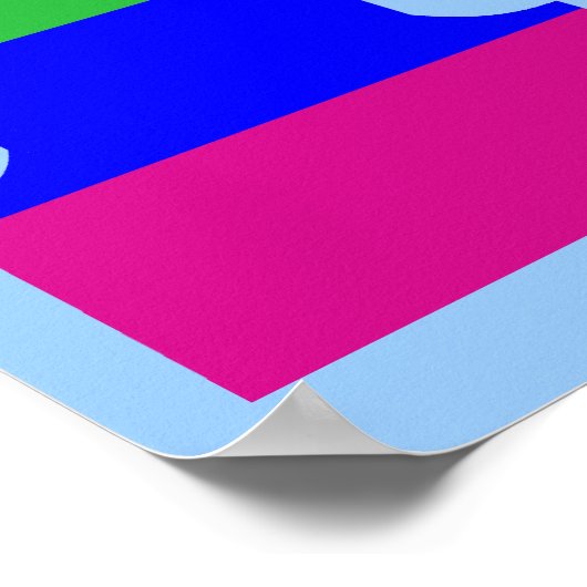 Poster LETTRE arc-en-ciel P (Coin)