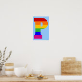 Poster LETTRE arc-en-ciel P (Cuisine)