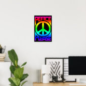 Poster Lettre arc-en-ciel Peace Please (Bureau à domicile)
