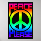 Poster Lettre arc-en-ciel Peace Please (Devant)