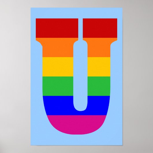 Poster LETTRE arc-en-ciel U (Devant)