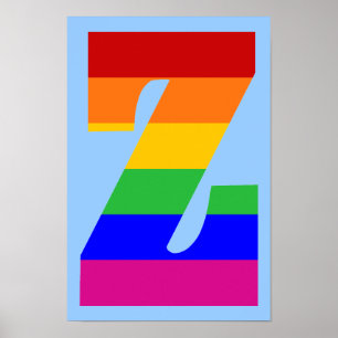 Poster Lettre arc-en-ciel Z