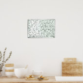 Poster Lettre autographe de Franz Schubert (Cuisine)