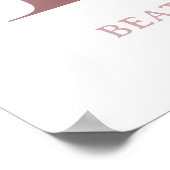 Poster Lettre B Monogramme Aquarelle Rose Florals Nursery (Coin)