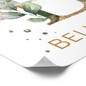 Poster Lettre B Monogramme Feuillage vert et or Pépinière (Coin)