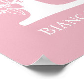 Poster Lettre B Monogramme Floral Nom Pépinière Moderne (Coin)