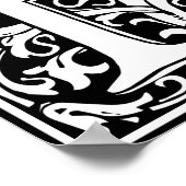 Poster Lettre B Monogramme médiéval Art Nouveau (Coin)