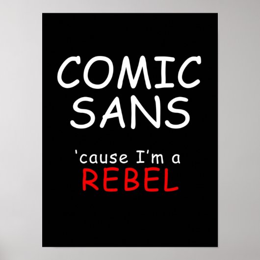 Poster LETTRE blanche COMIC SANS (Devant)