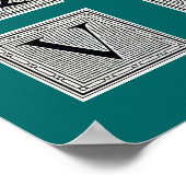 Poster Lettre bloc "A" Woodblock Initial (Coin)