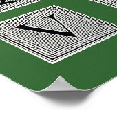 Poster Lettre bloc "A" Woodblock Initial (Coin)