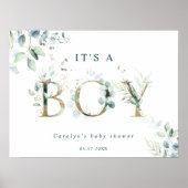 Poster LETTRE BOtanique D'OR Eucalyptus Baby shower (Devant)