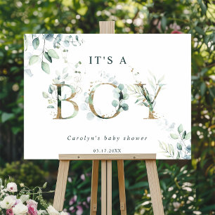 Poster LETTRE BOtanique D'OR Eucalyptus Baby shower
