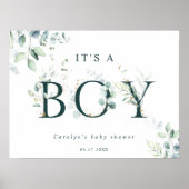 Poster LETTRE BOtanique GRECQUE Eucalyptus Baby shower ga (Devant)