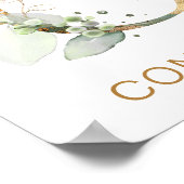 Poster Lettre C Monogramme Feuillage vert et or Pépinière (Coin)