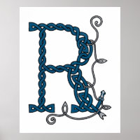 Lettre celtique R imprimé