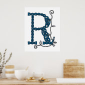 Poster Lettre celtique R imprimé (Cuisine)
