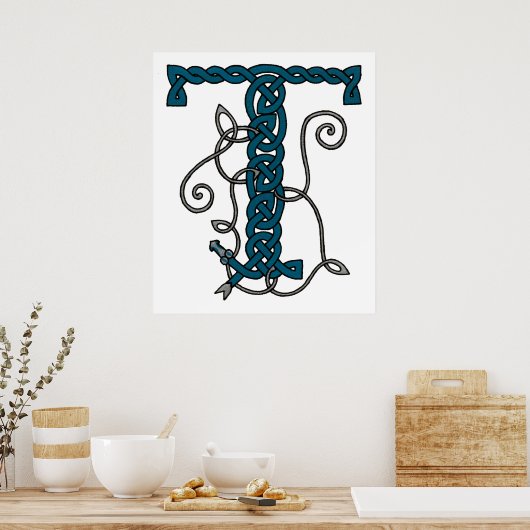 Poster LETTRE celtique T (Cuisine)