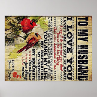 Poster Lettre d'amour au mari | Cadeau Spécial Pour Homme