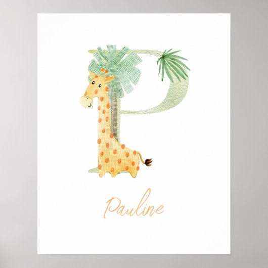 Poster Lettre d'aquarelle P (Devant)