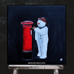 Poster Lettre de bonhomme de neige au Père Noël Peinture