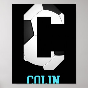 Poster Lettre de but sur le terrain Colin Alphabet Footba