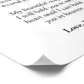 Poster Lettre de confirmation de fausse couche à Mon bébé (Coin)