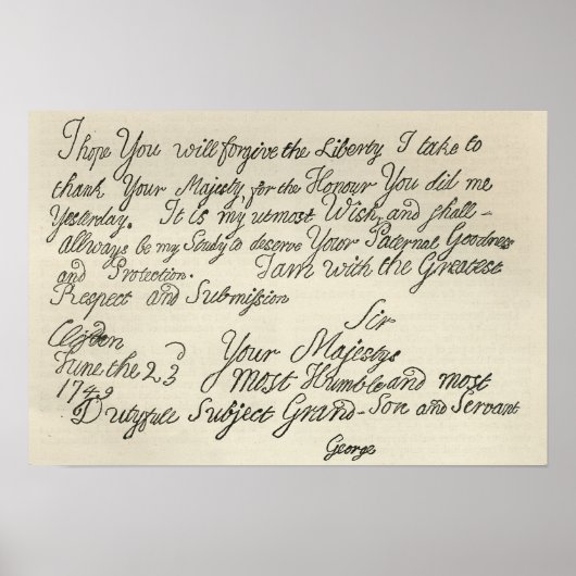 Poster Lettre de George III à son grand-père le (Devant)
