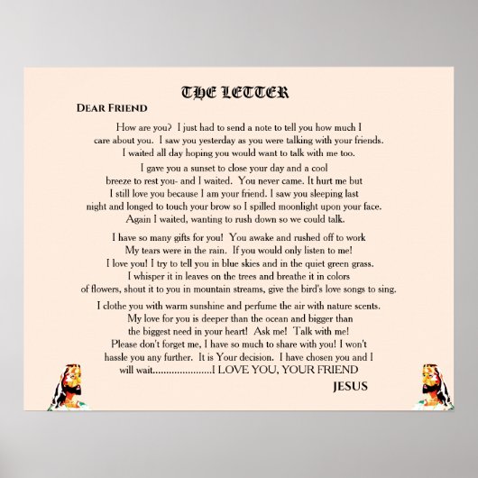 POSTER LETTRE DE JÉSUS (Devant)